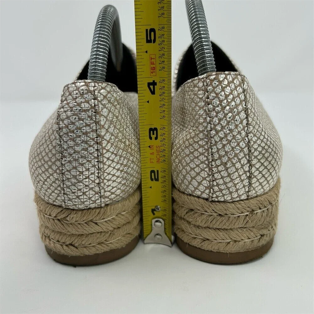 Naturalizer Loafers Womens 10.5M Gold Metallic Espadrille Slip-On Platform